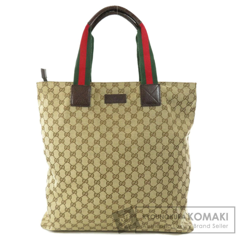 Gucci GG Canvas Sherry Line Tote Bag Brown